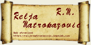 Relja Matropazović vizit kartica